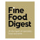 Logo of 'Fine Food Digest' with a gold background and black text.